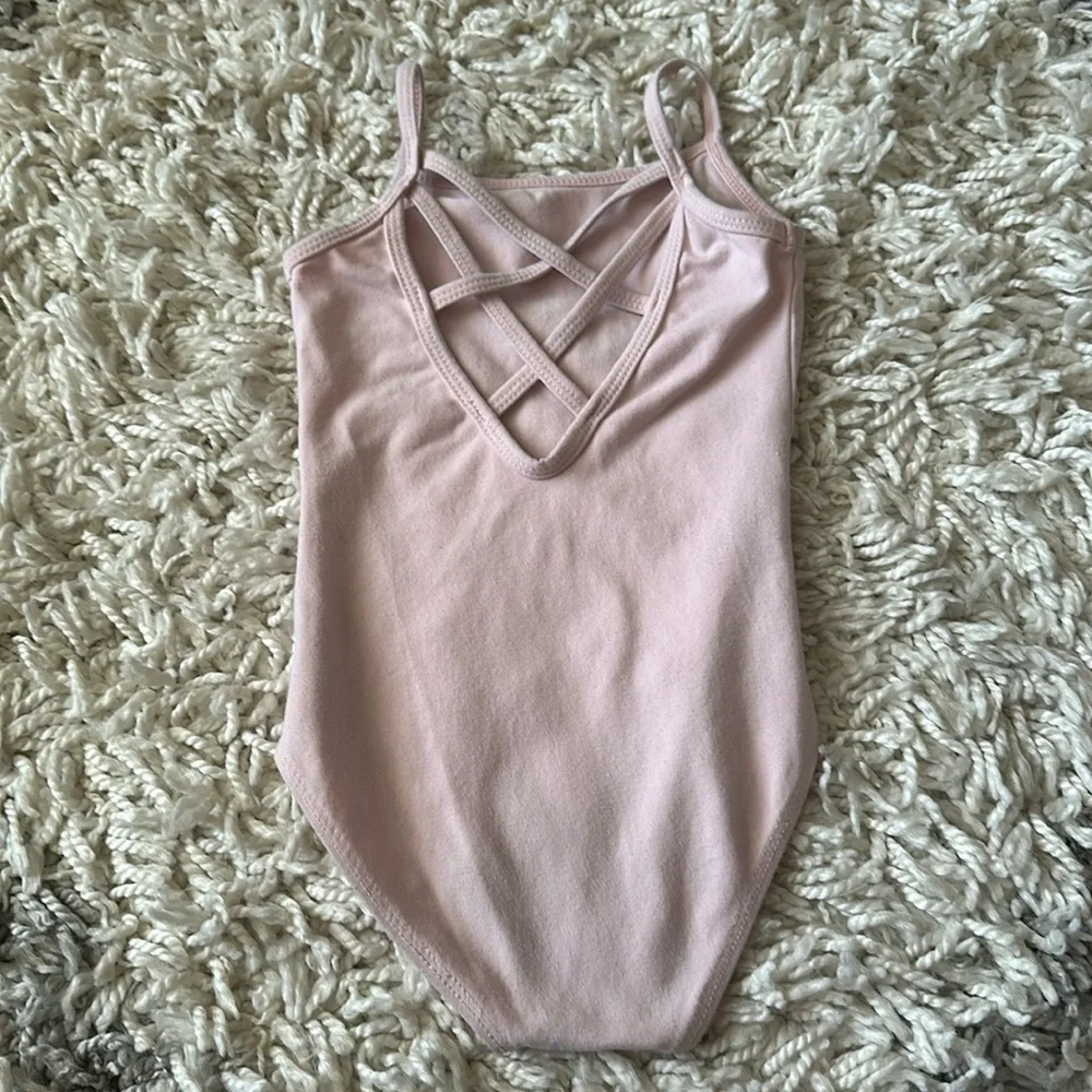 Pink Dance Leotard Criss Cross Back Straps
